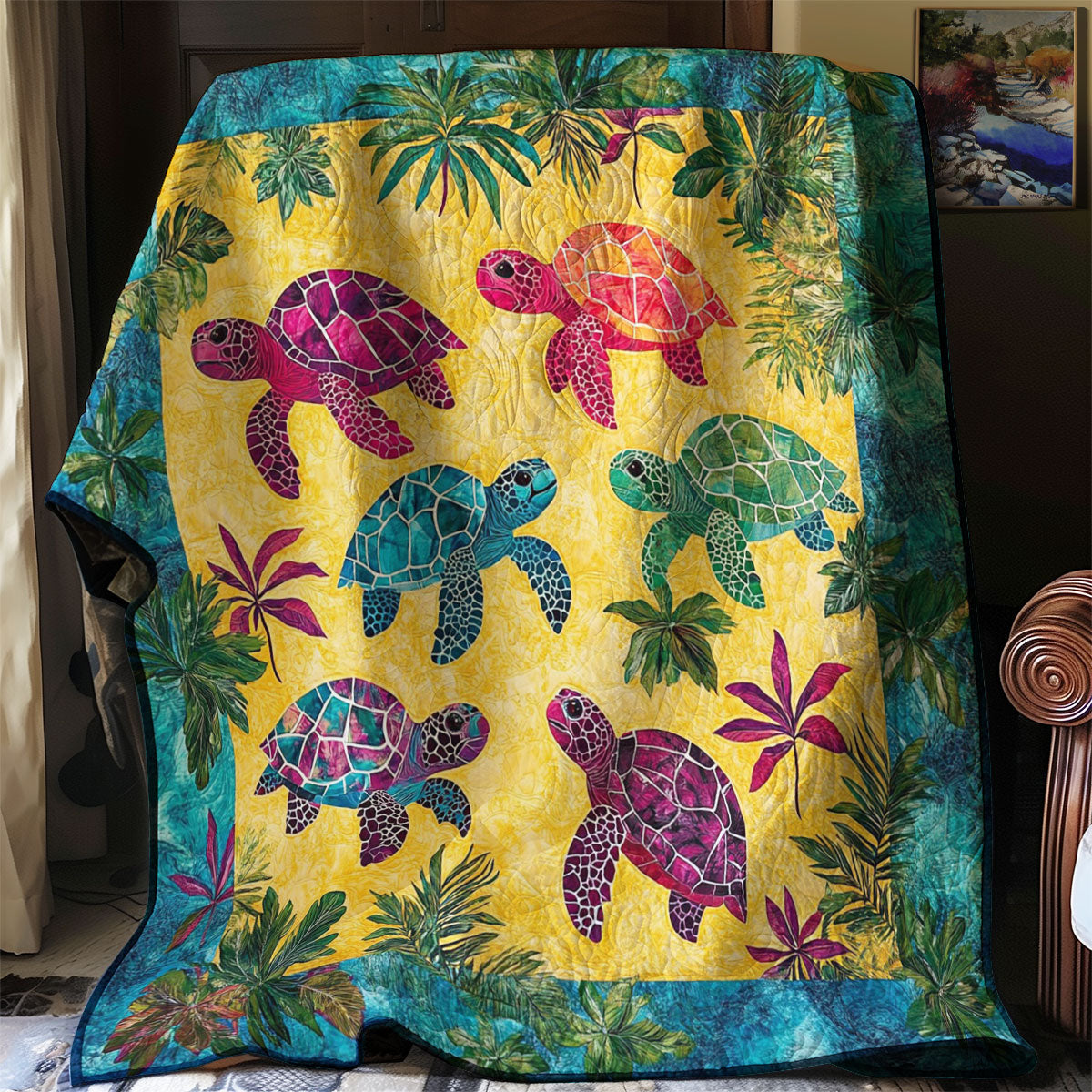 Tropical Turtles WM0308022CL Quilt