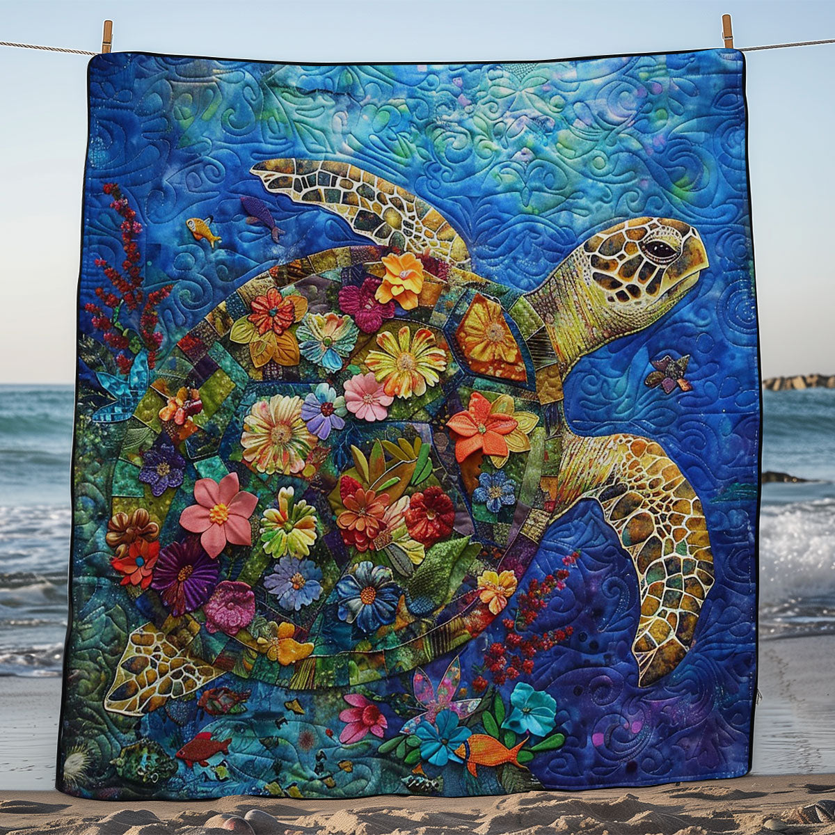 Turtle On Sea WM0509026CL Quilt