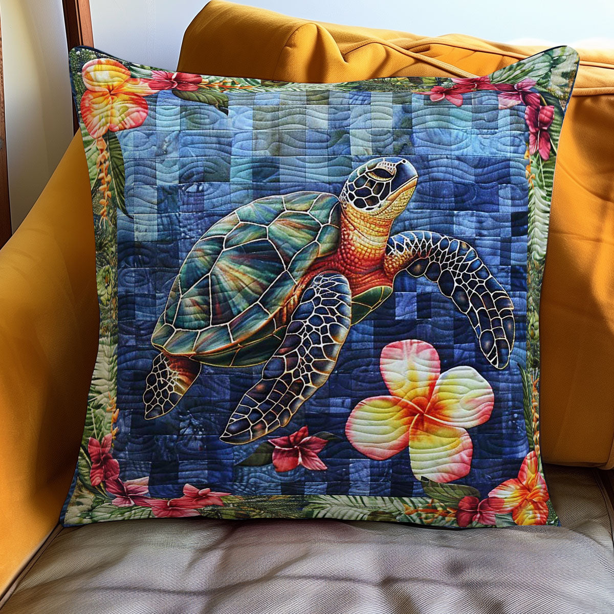 Turtle Tide Blossoms WN3007094CL Quilt Pillow Case