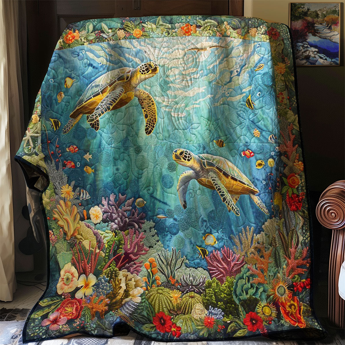 Turtle’s Coral Kingdom WN1008023CL Quilt