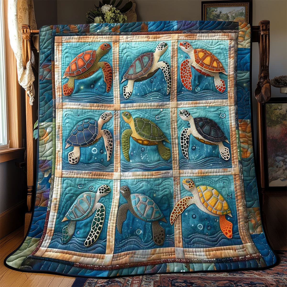 Turtle's Underwater Sanctuary WN2408105CL Quilt