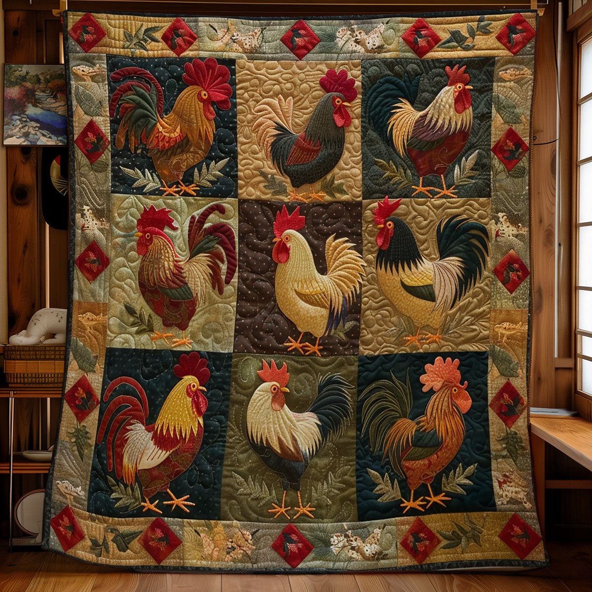 Vintage Chicken SR1608038CL Quilt