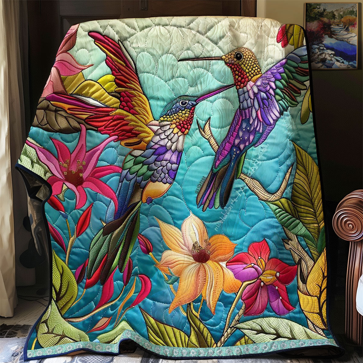 Vivid Hummingbirds WN0509053CL Quilt