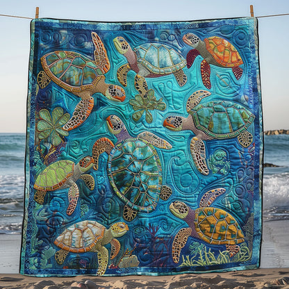 Vivid Turtle Family WM2308021CL Quilt