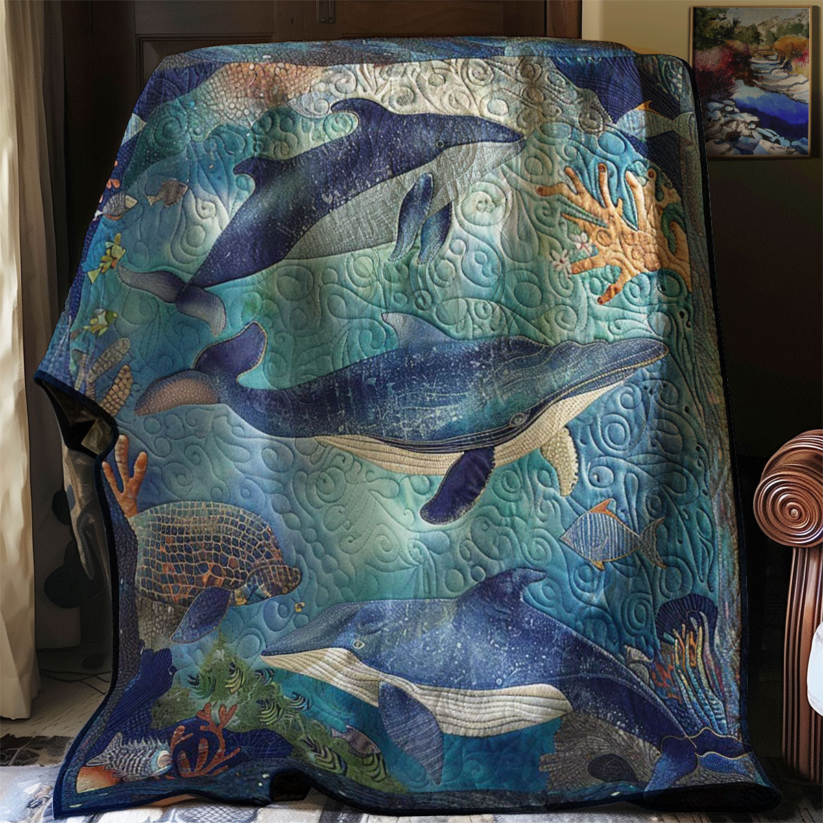 Whales' Horizon Quest WN1408008CL Quilt