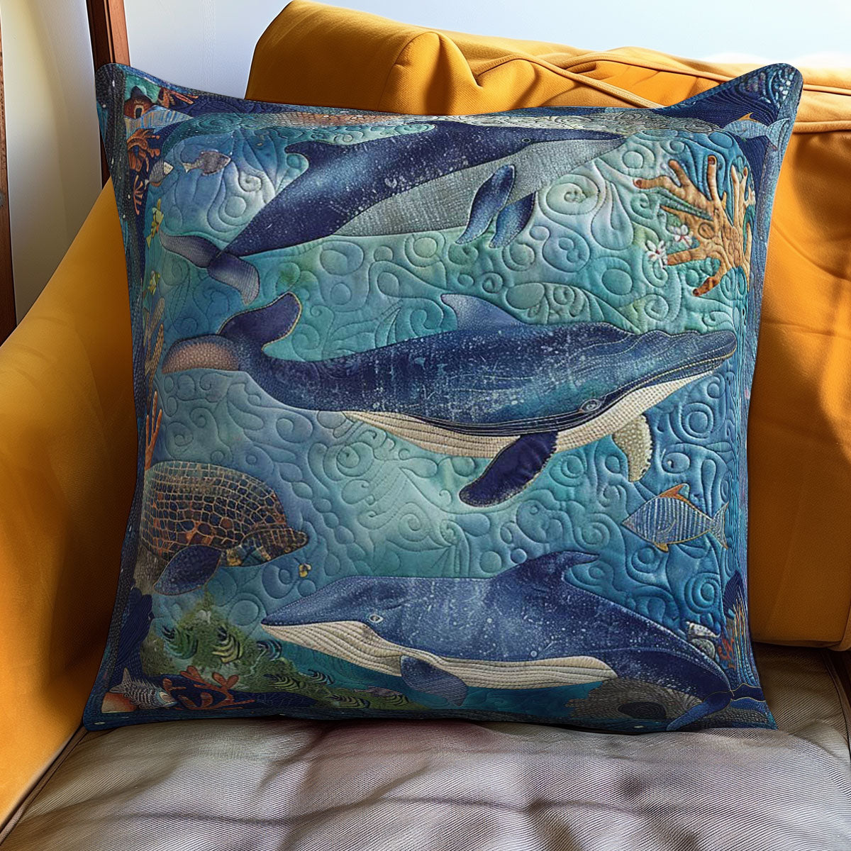 Whales' Horizon Quest WN1408008CL Quilt Pillow Case