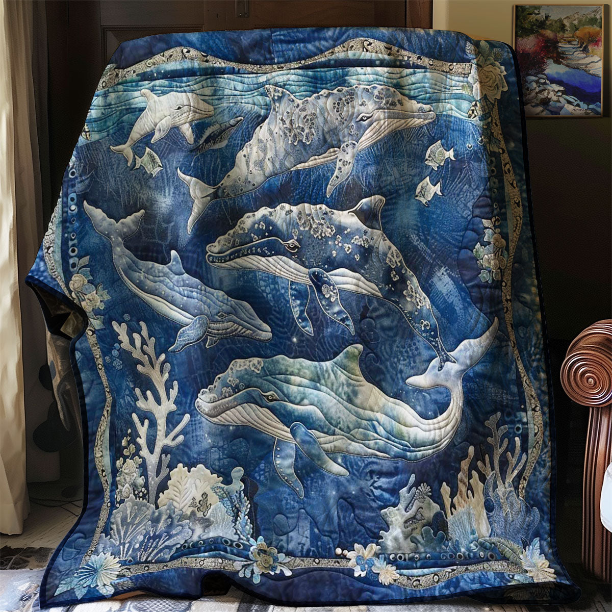 Whales' Quest WN1408004CL Quilt