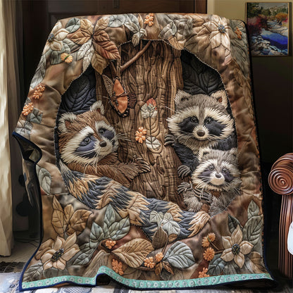 Whimsical Raccoons Abode WN0909081CL Quilt