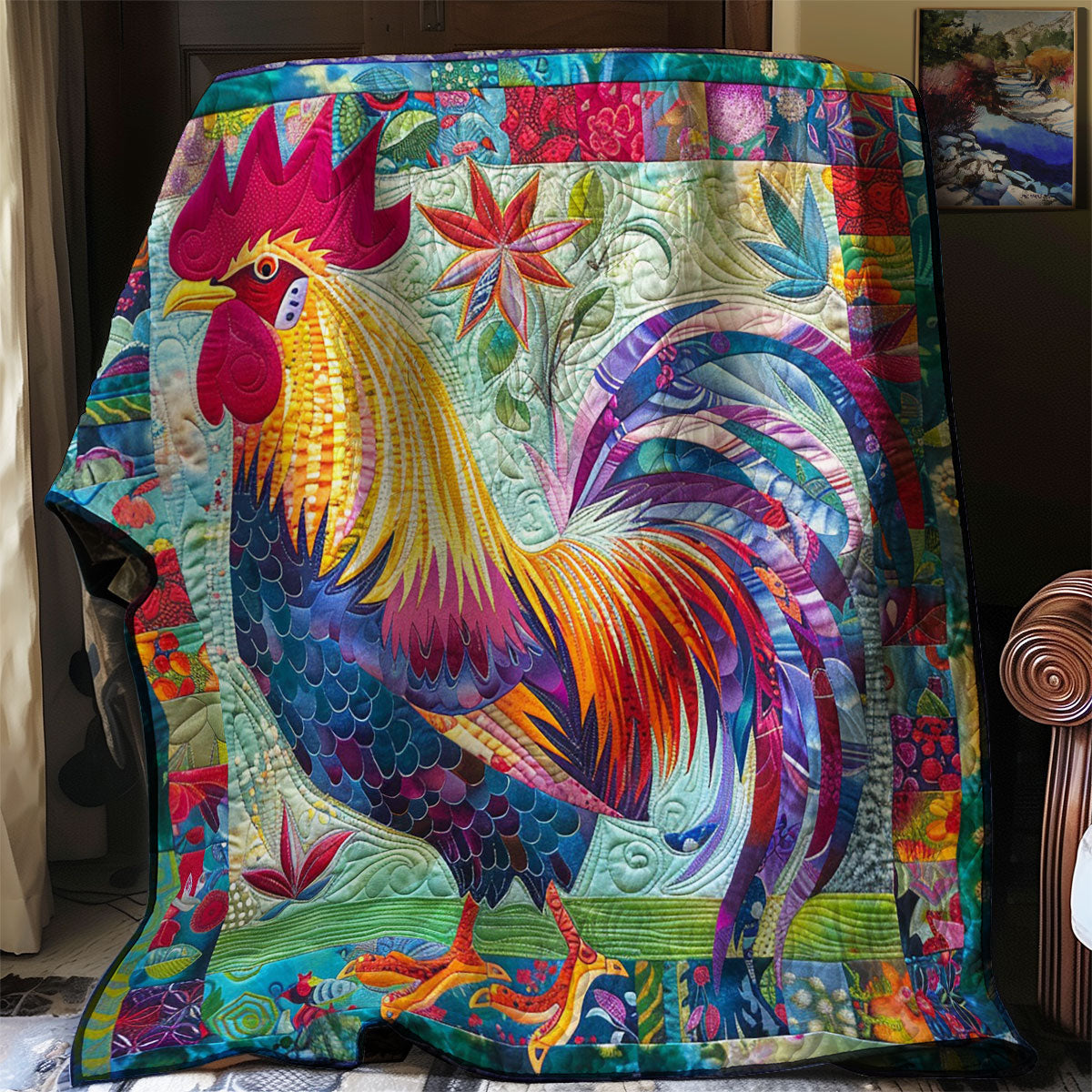 Whimsical Rooster WM2408006CL Quilt