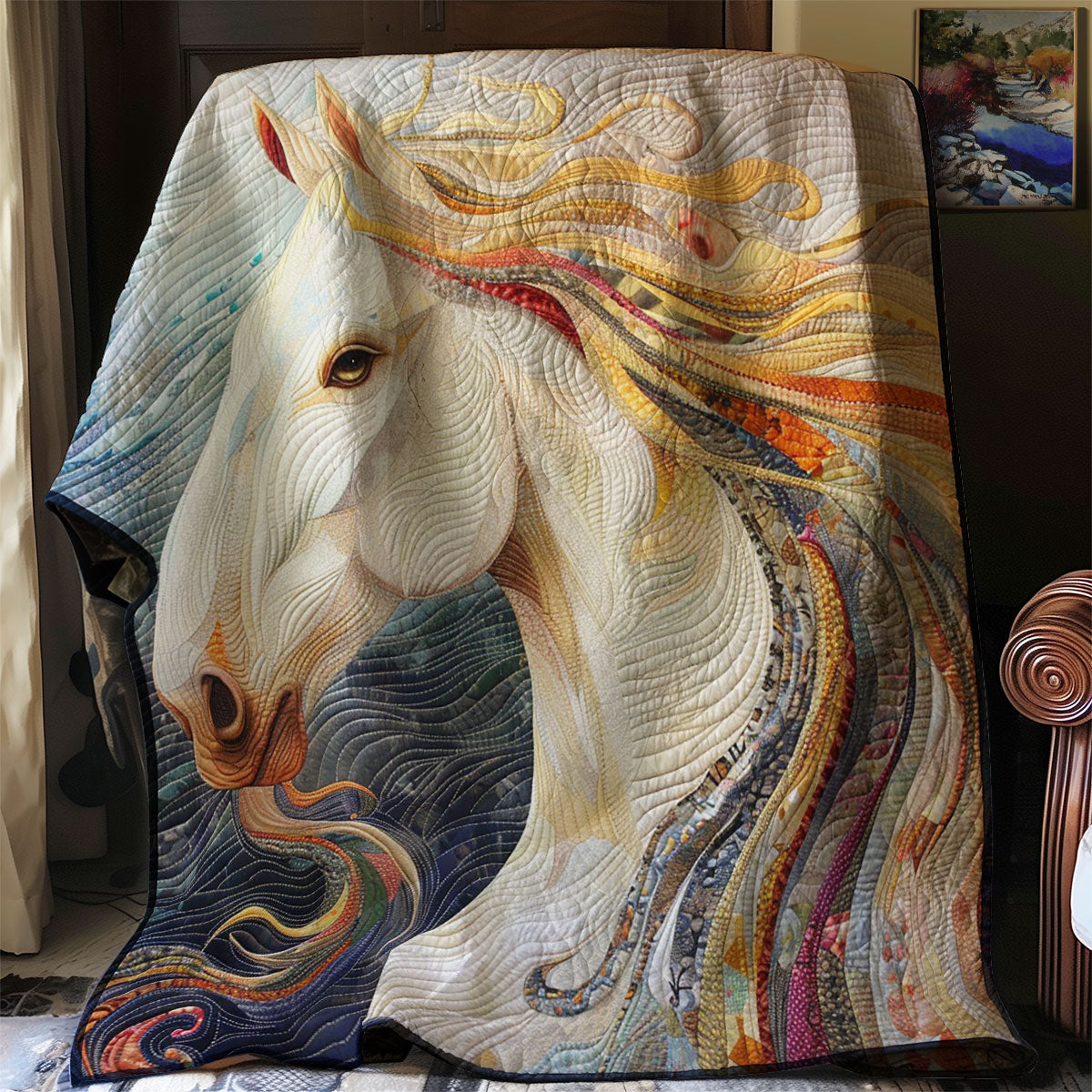 White Angle Horse WM1008034CL Quilt