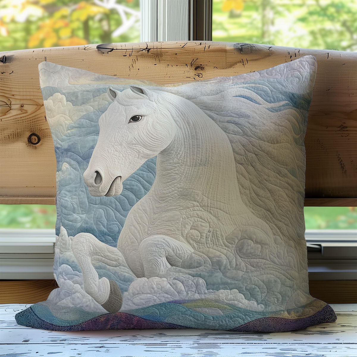 White Horse Wavy WM0308144CL Quilt Pillow Case