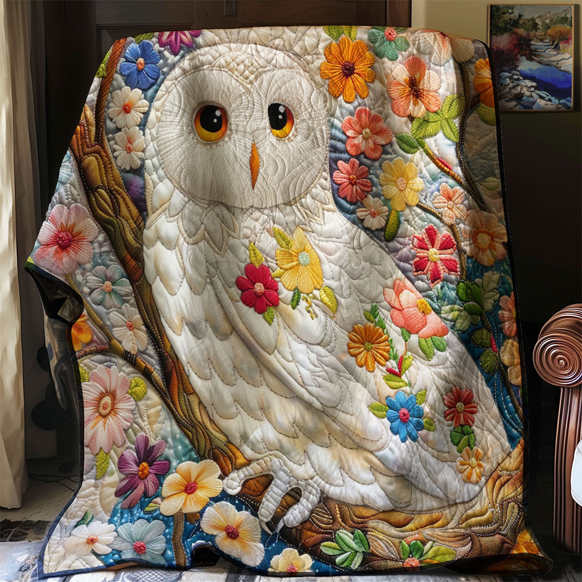 White Srping Owl WM2308063CL Quilt