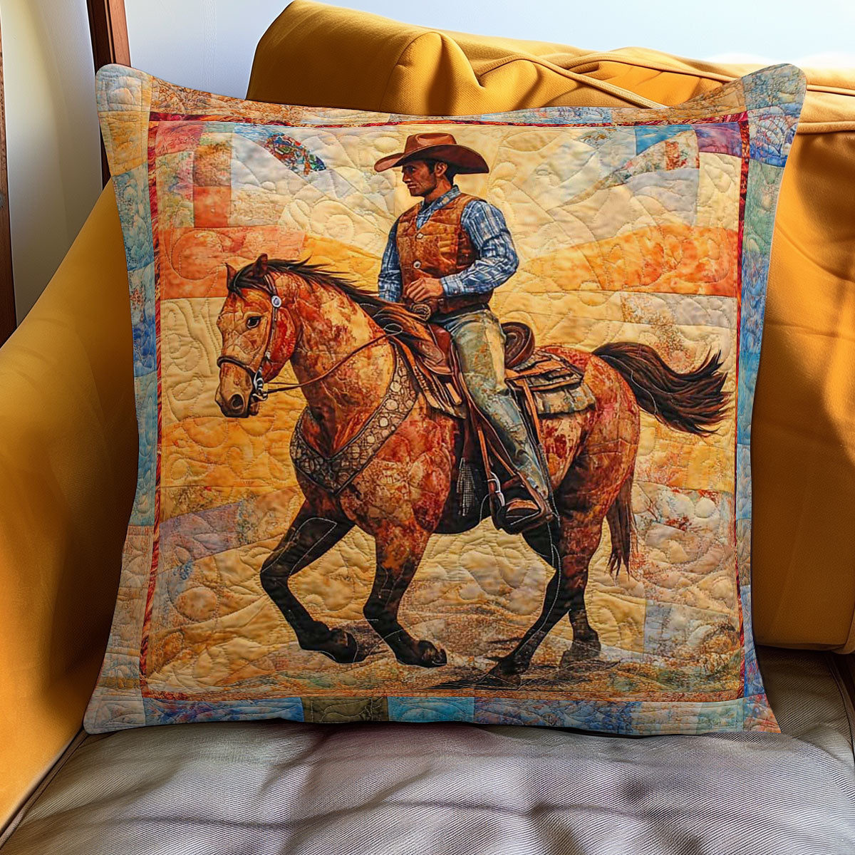 Wild Horse Cowboy WN0108008CL Quilt Pillow Case