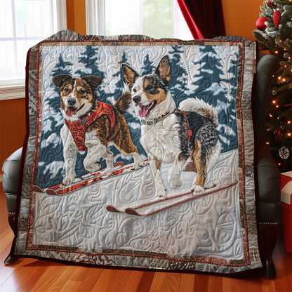 Winter Dog Skiing SR1908036CL Quilt