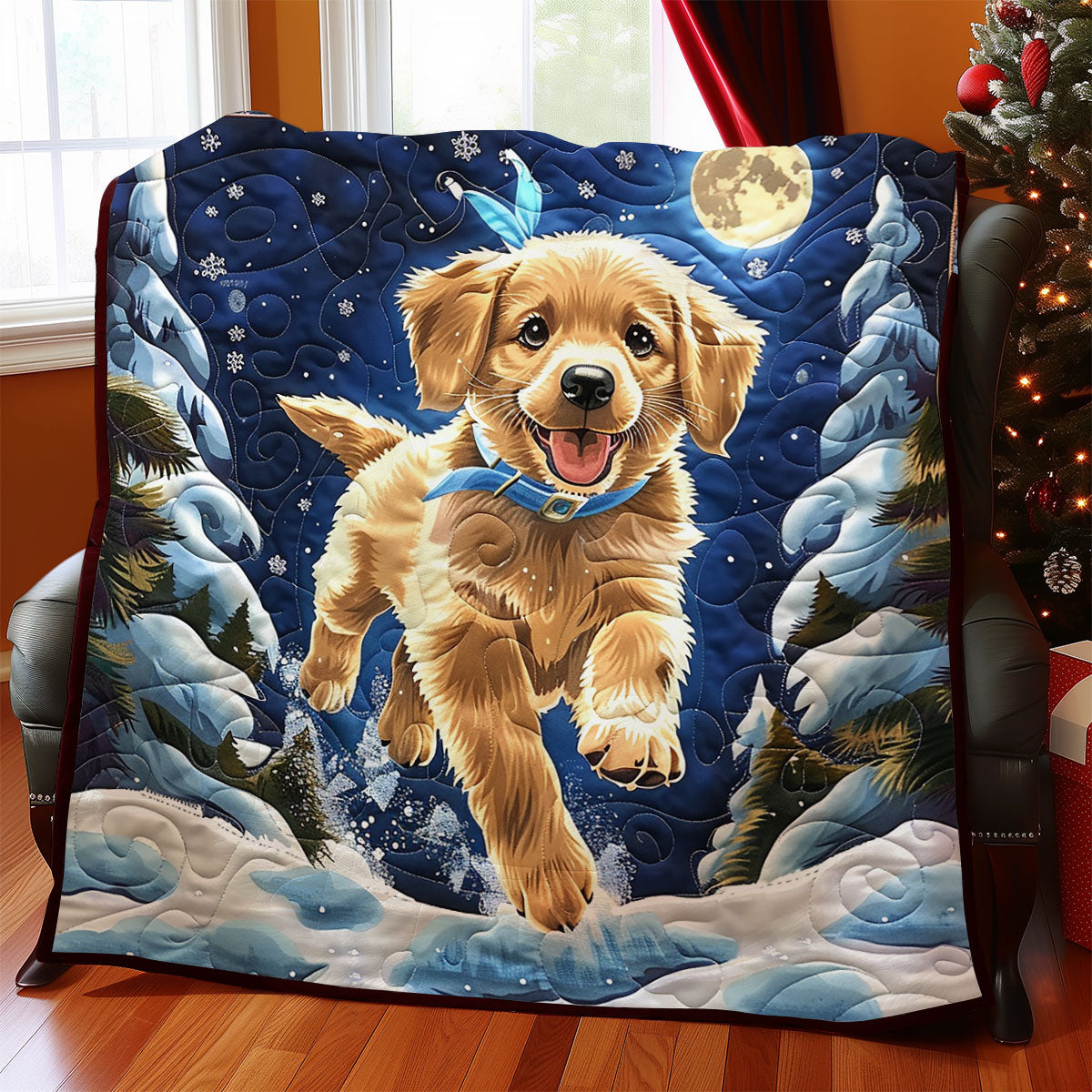 Winter Golden Retriever SR2008016CL Quilt