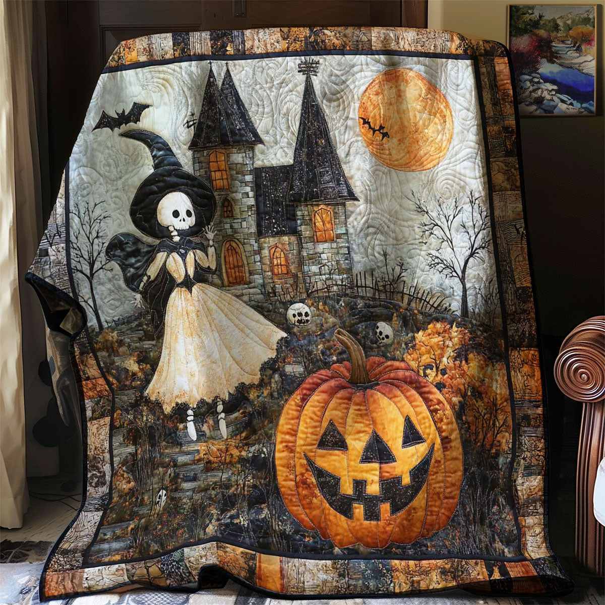 Witch Skeleton WN3107026CL Quilt