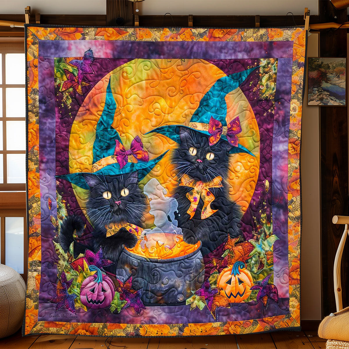 Witch's Cat's Secret WN1408044CL Quilt