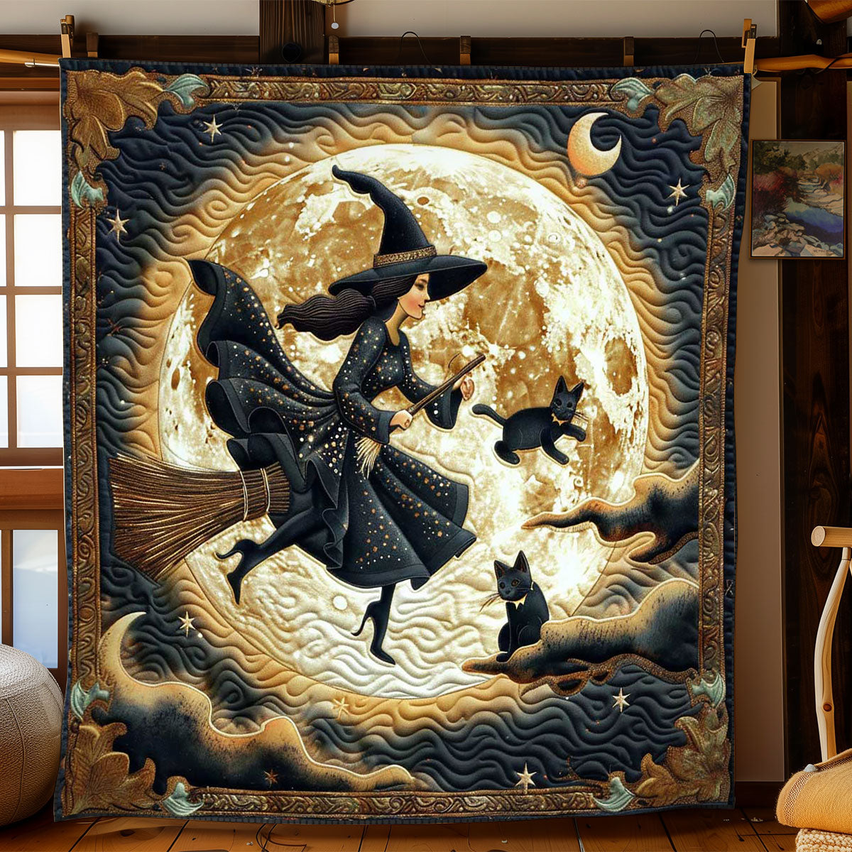 Witch's Moonlit Ride WN1908078CL Quilt