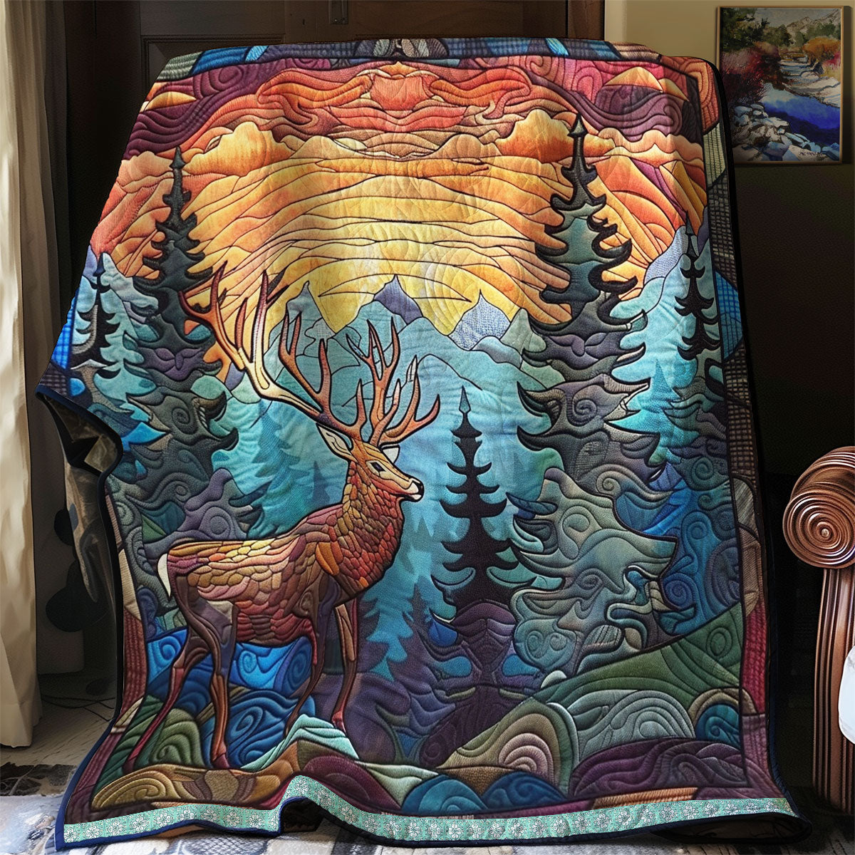 Woodland Deer Twilight WN0909072CL Quilt