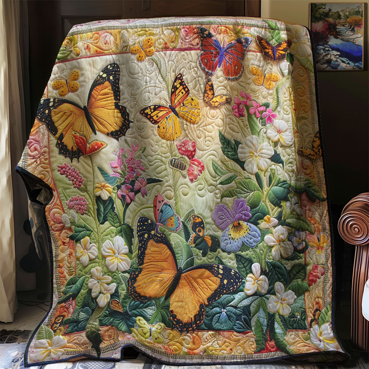 Yellow Butterfly WM2108008CL Quilt