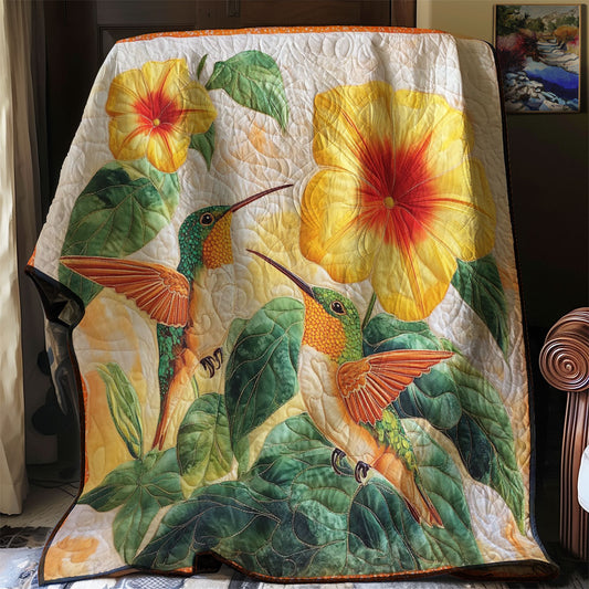 Yellow Hummingbirds WM0308016CL Quilt