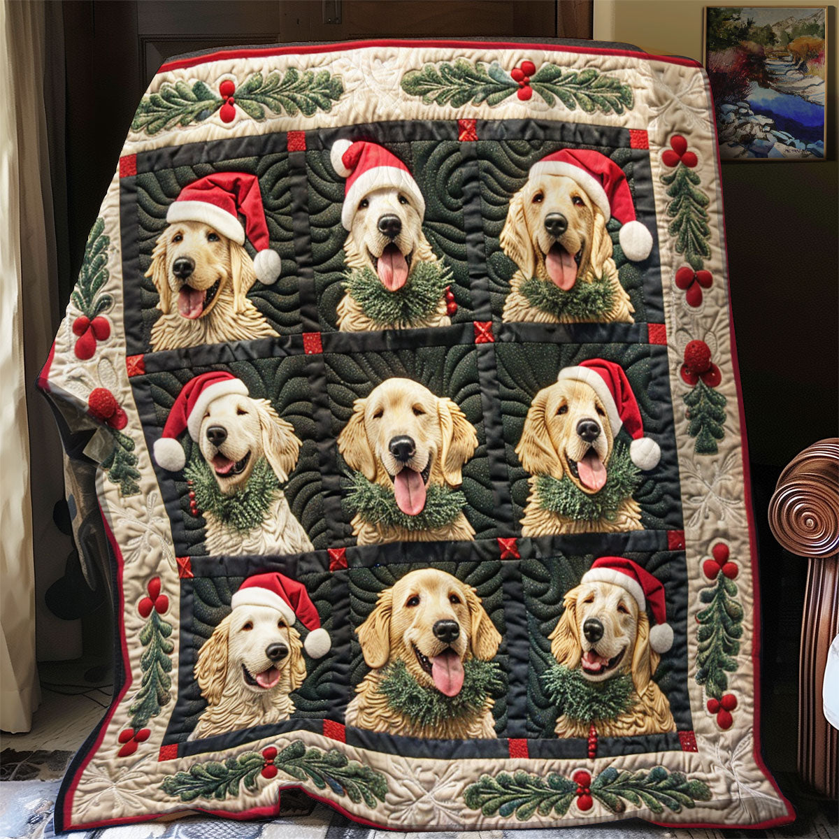 Loveable Golden Retrievers SR1408028CL Quilt