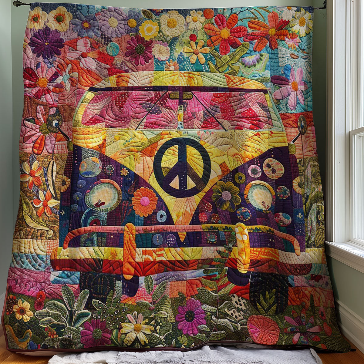 Flowers Camper Van WM2707001CL Quilt