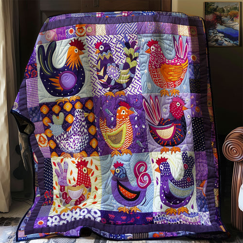 Purple Chickens WM2407007CL Quilt