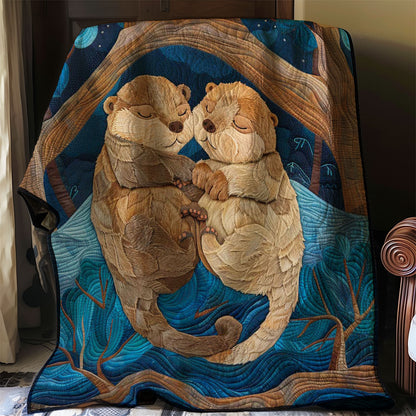 Cute Sleeping Otters WP2907009CL Quilt