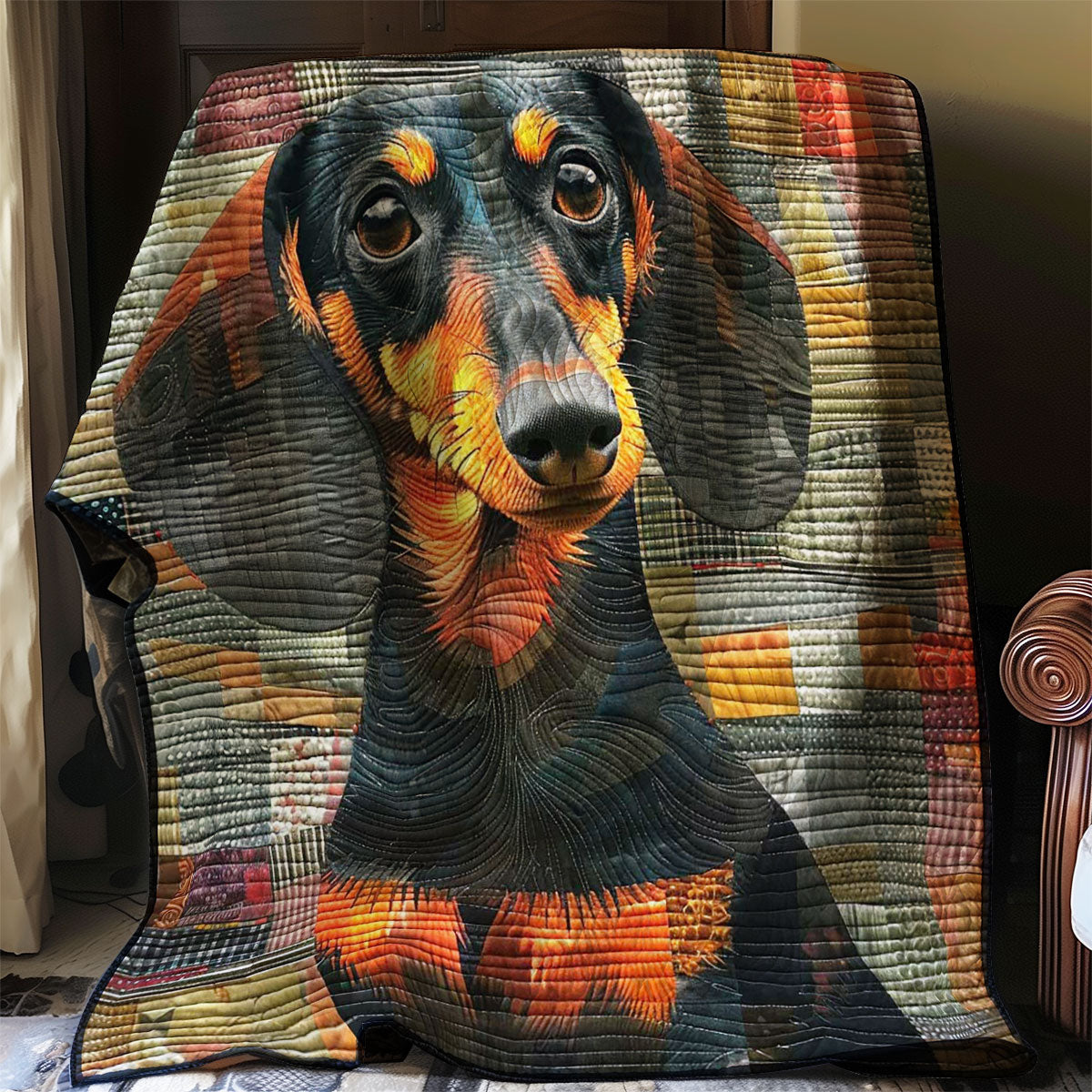 Dachshund Dog Portrait WP2907019CL Quilt