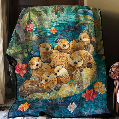 Otter Family Healing WP2907015CL Quilt