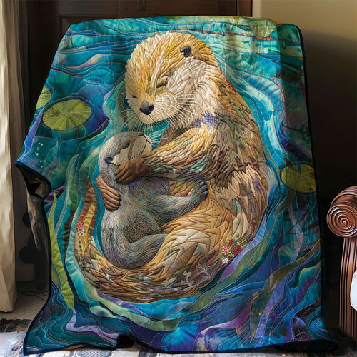 Otter Moms with Child WP2907011CL Quilt