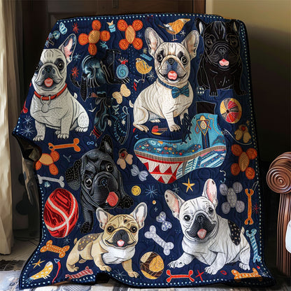 Playing French Bulldogs WP2907021CL Quilt