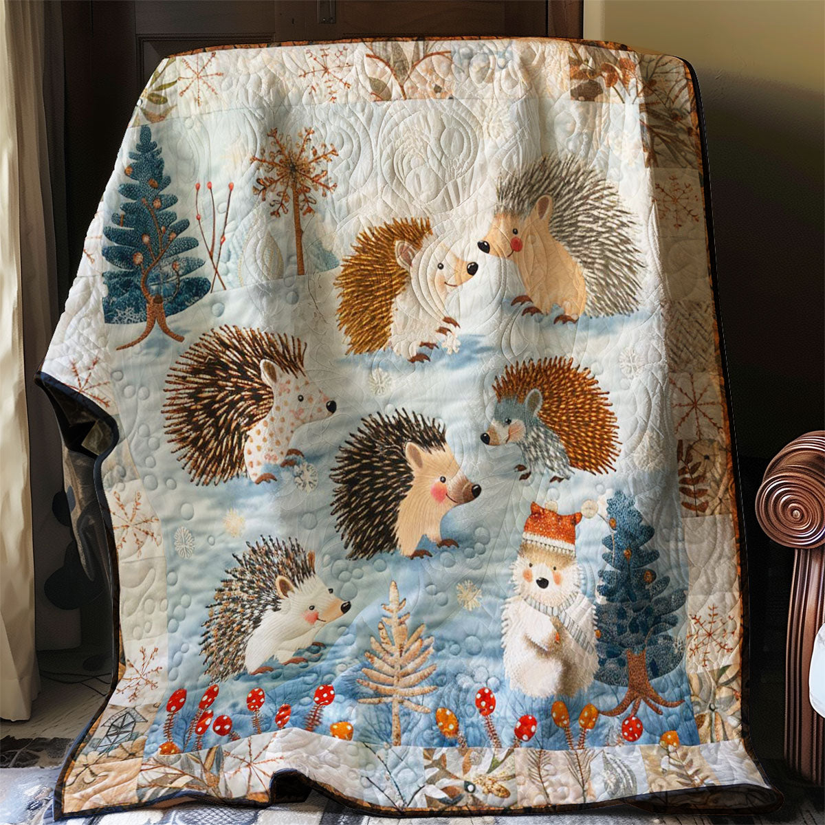 Small hedgehogs winter WP2907001CL Quilt