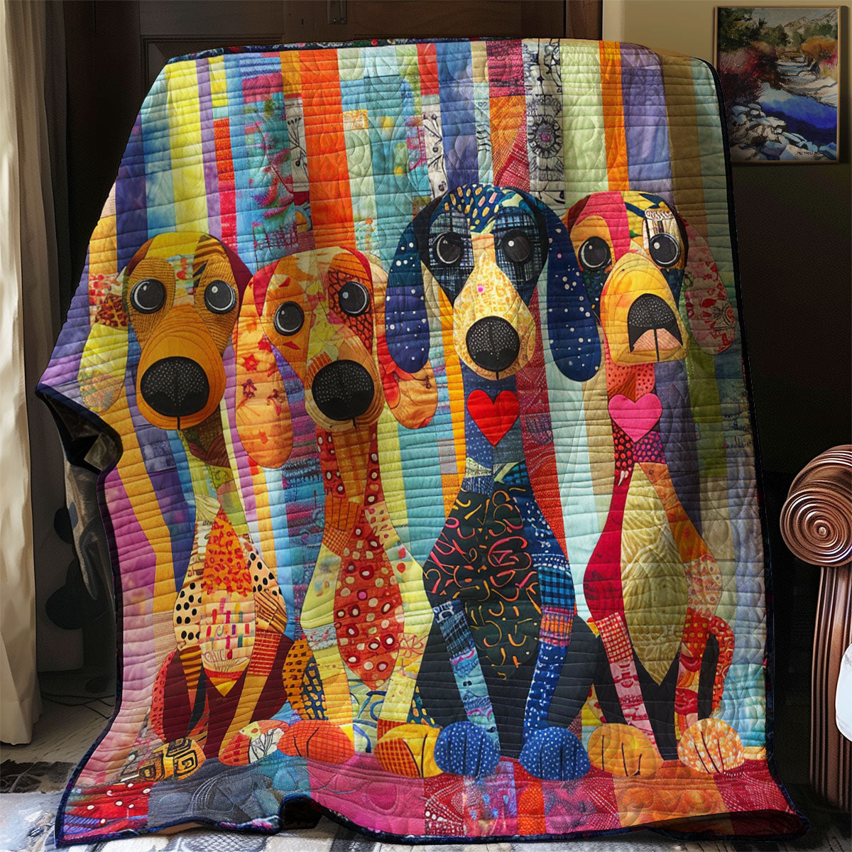 Affectionate Dachshund WN2208073CL Quilt