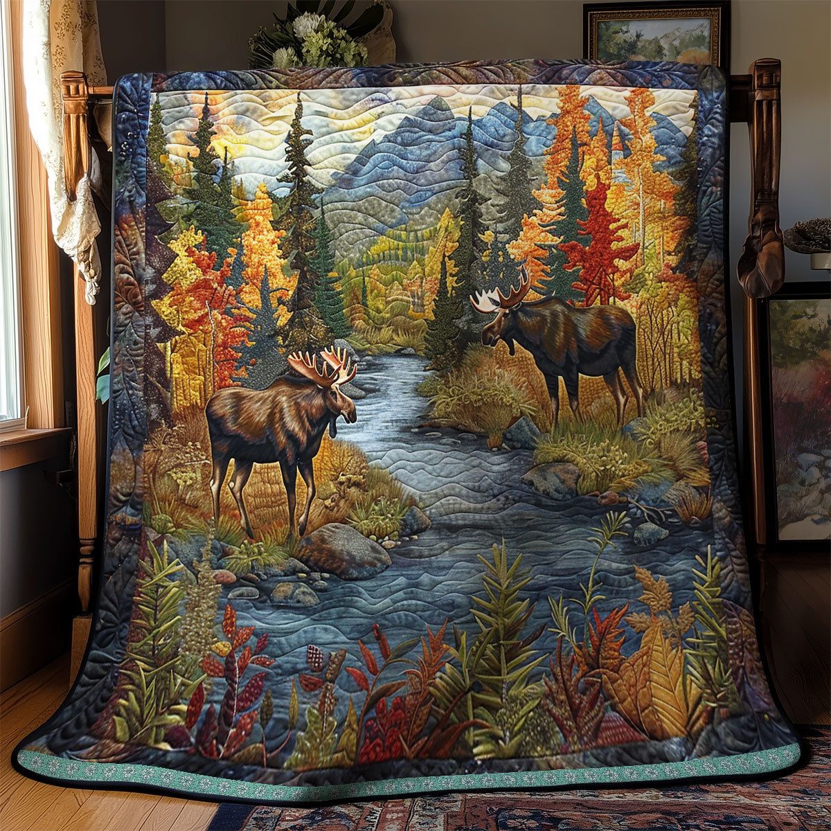 Alces alces By The Riverbank WN1709001CL Quilt