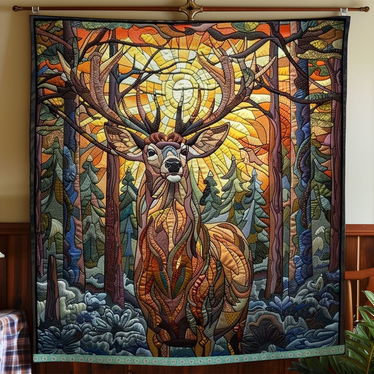 Autumn Glow Deer WN0909077CL Quilt