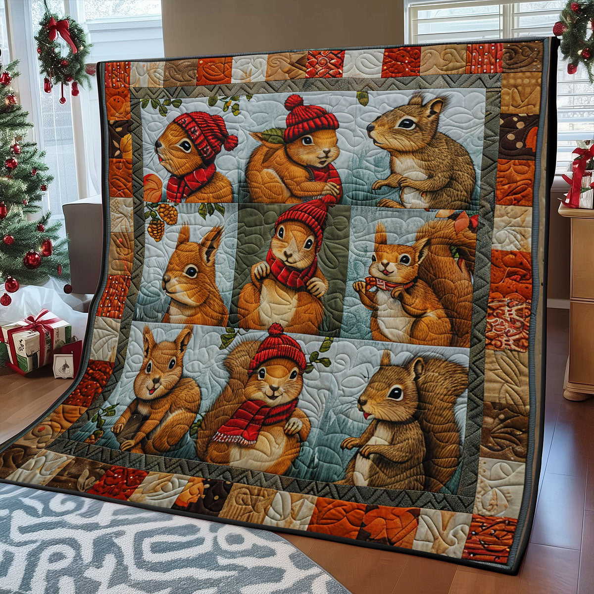 Autumn Squirrel SR2108010CL Quilt