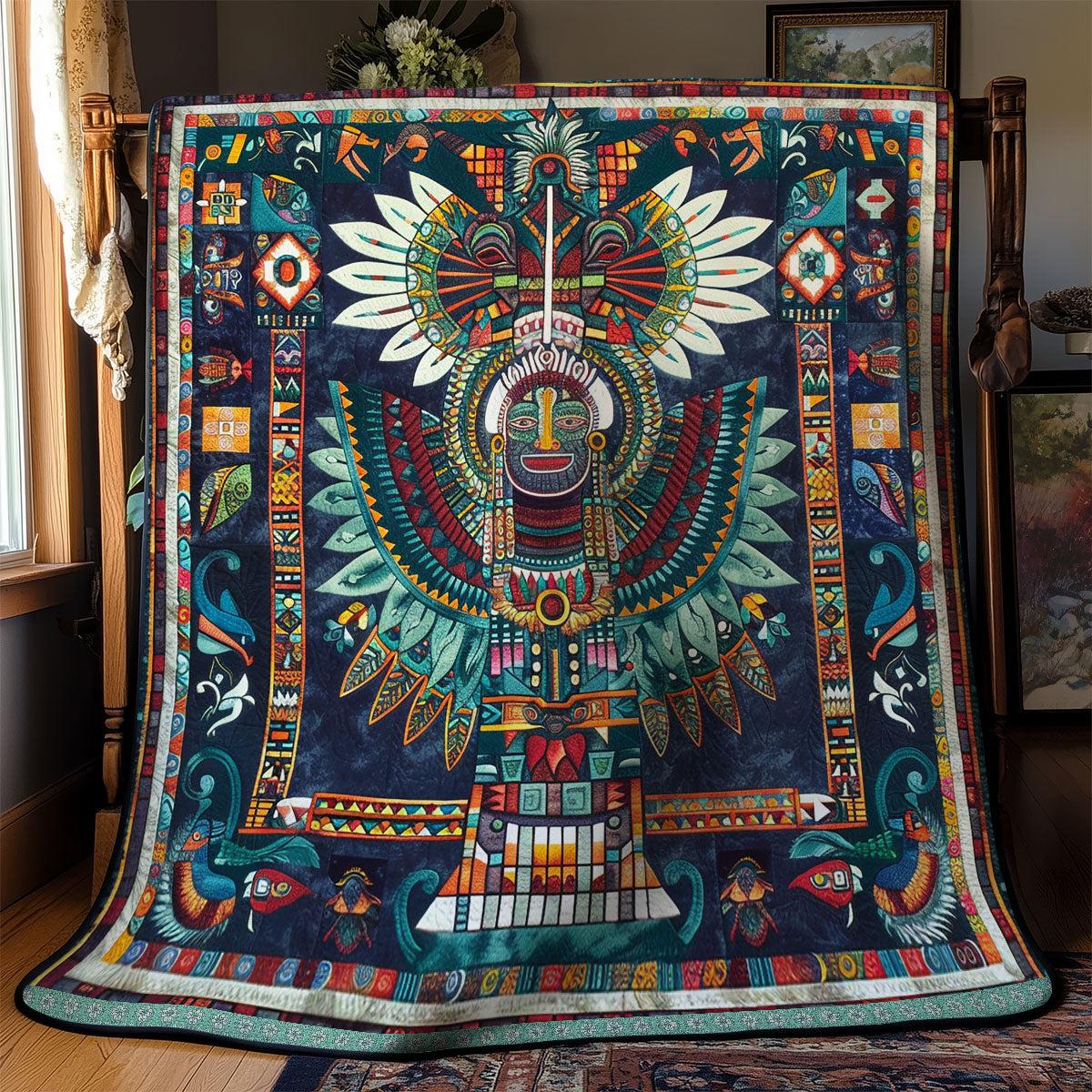 Aztec Mystic Feathered Deity WN1709060CL Quilt