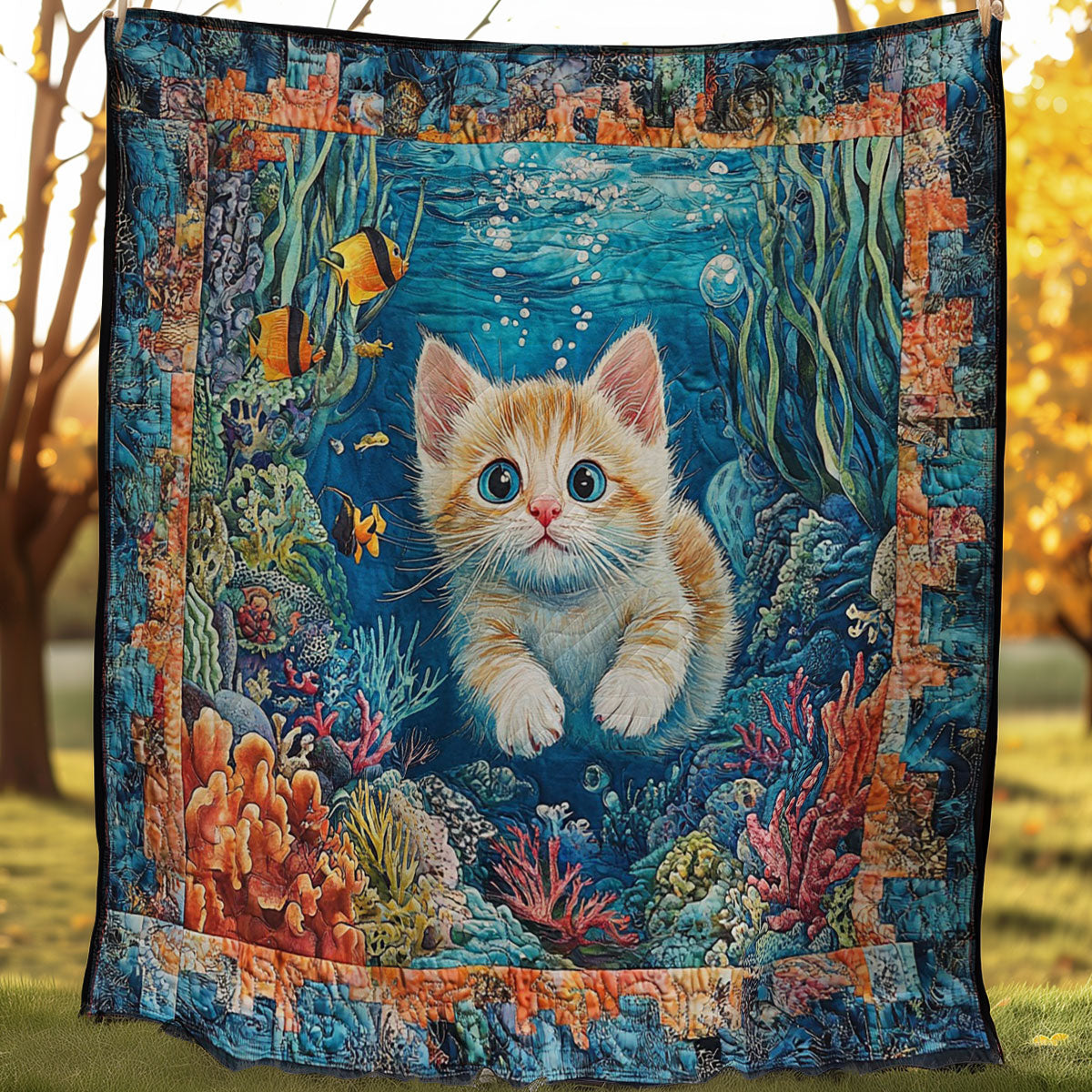 Baby Cat In Ocean WM0308007CL Quilt