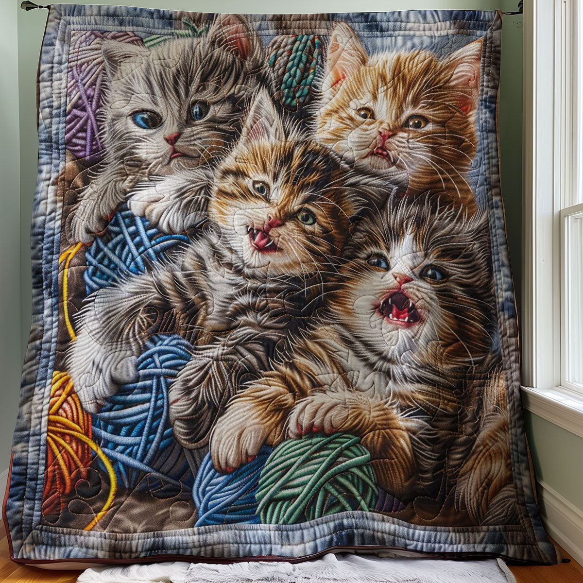 Baby Cats And Yarn WM1008012CL Quilt