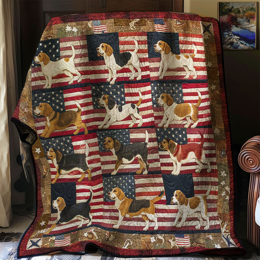 Beagle's Flag Waving Fun WN2608079CL Quilt