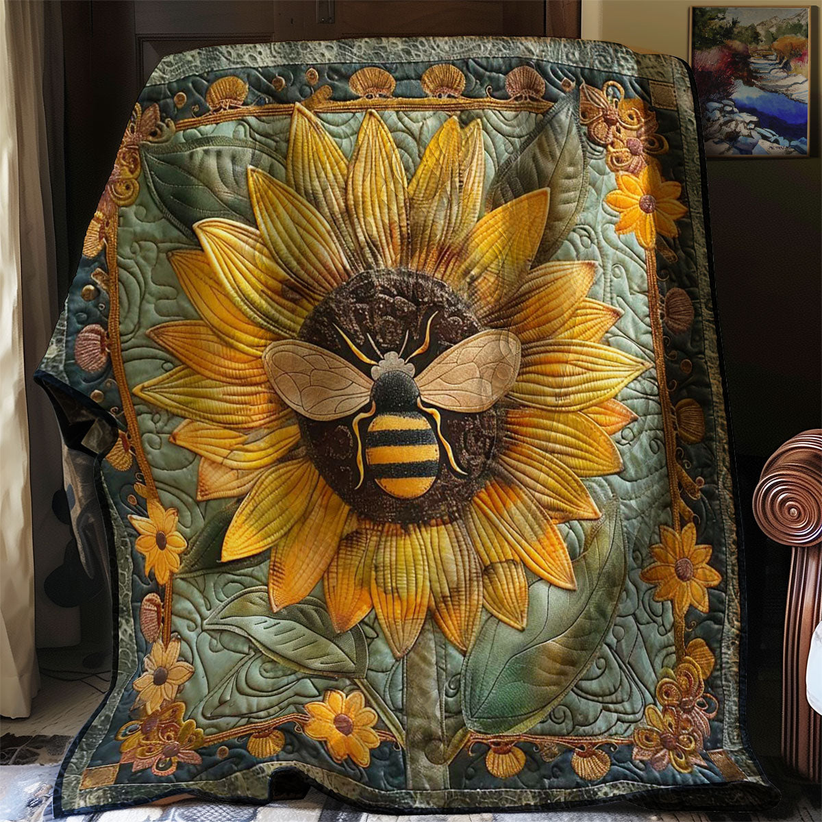 Bee Sunflower WN2108098CL Quilt