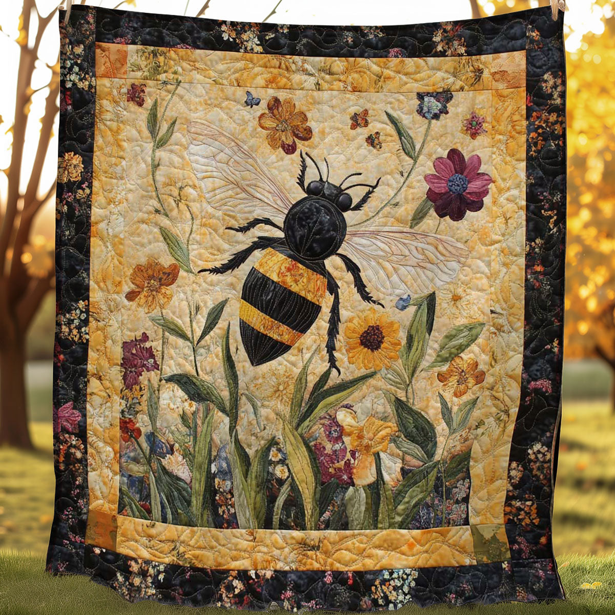 Bees And Flowers WN3107029CL Quilt