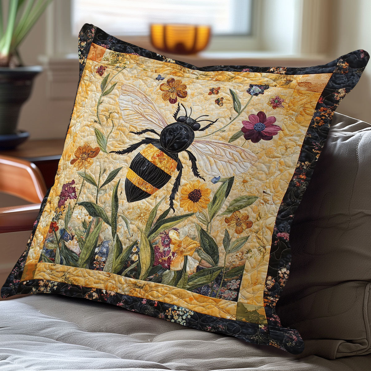 Bees And Flowers WN3107052CL Quilt Pillow Case