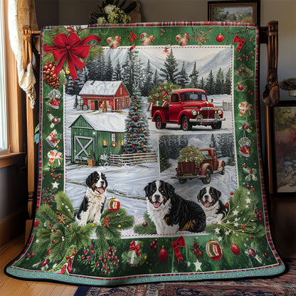 Bernese Mountain Christmas Spirit WN3008012CL Quilt