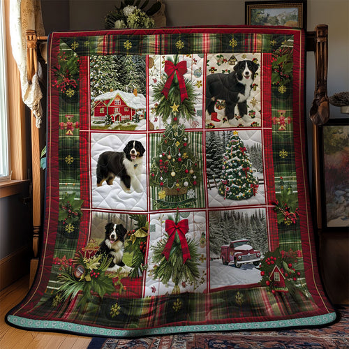 Bernese Mountain Cozy Cabin Christmas WN3008003CL Quilt