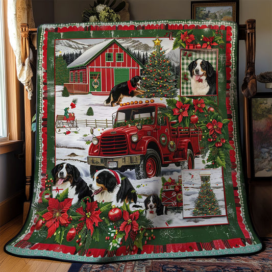 Bernese Mountain Festive Truck WN3008010CL Quilt