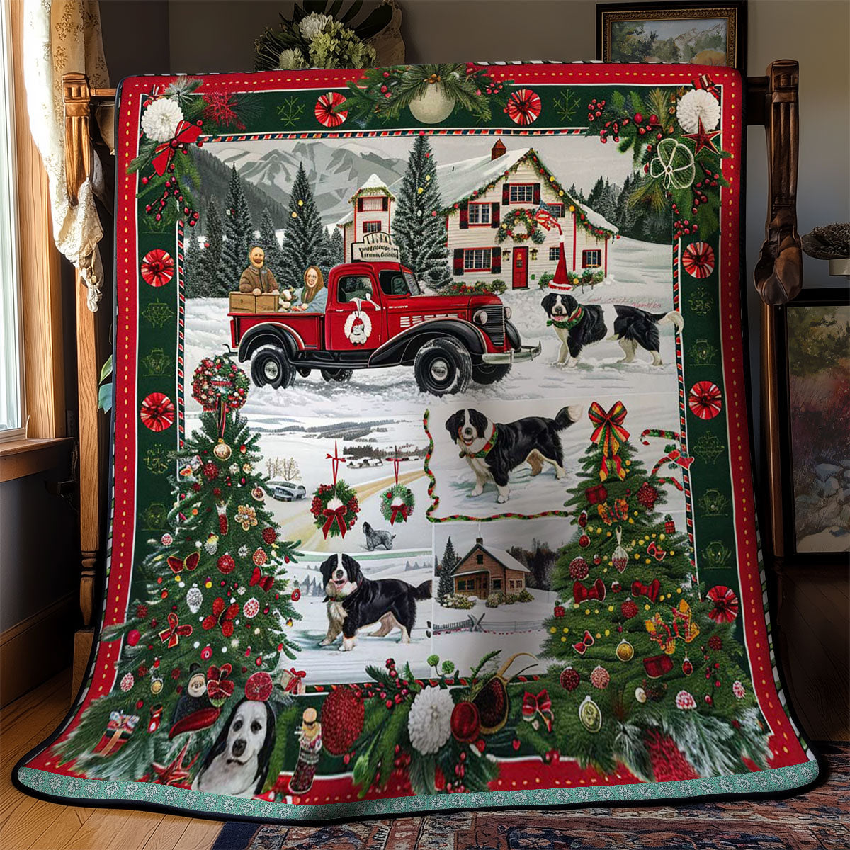 Bernese Mountain Noel WN3008032CL Quilt