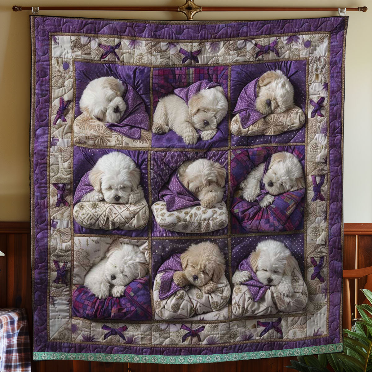 Bichon Frise Furry Comforter WN1209010CL Quilt